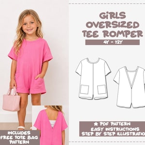 Cartamodello PDF per tutina oversize da bambina (4-12 anni) – Download PDF