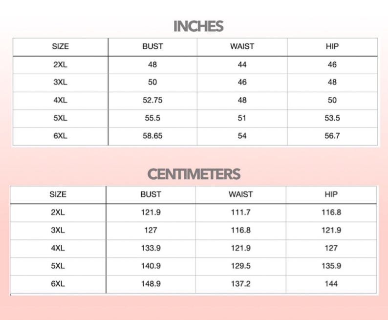 Patterns For Plus Size Men size chart.