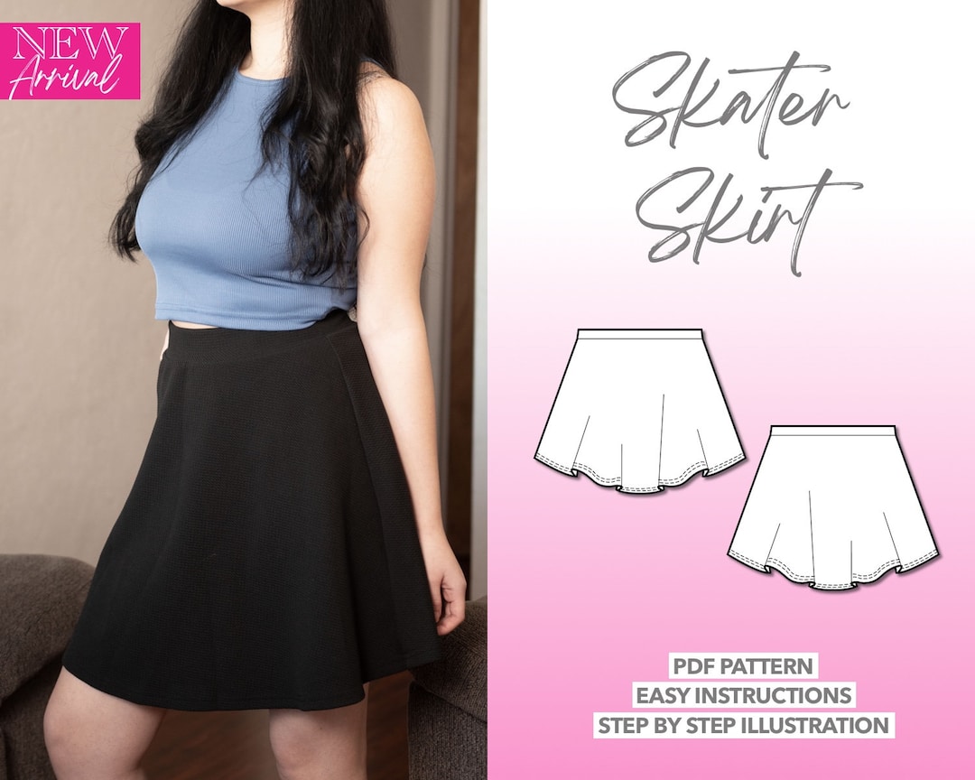 Mini Skirt Sewing Pattern Skater Skirt Pattern Women Sewing Etsy