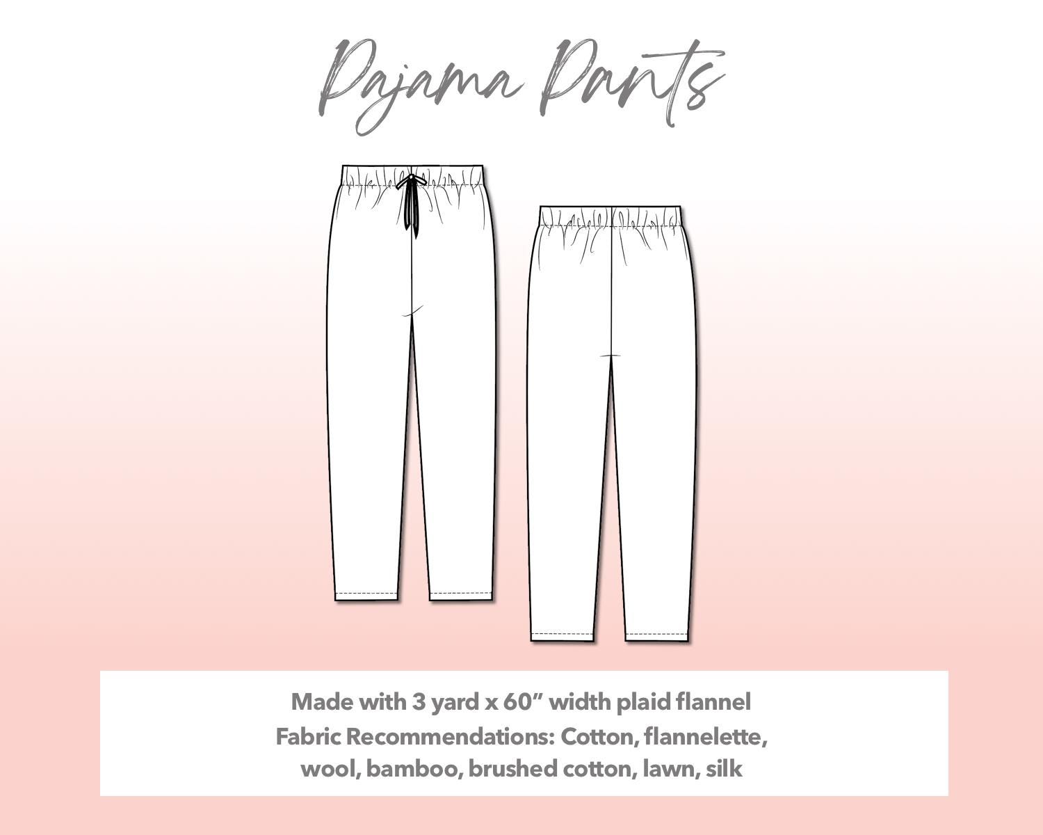 Plus Size Pajama Pants Sewing Pattern: Women's PDF (0XL-4XL) - Etsy