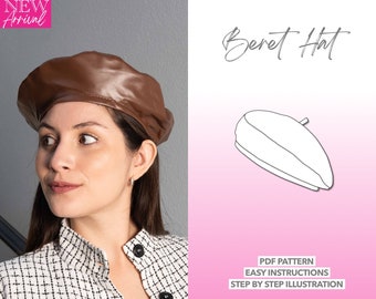 Beret Hat Sewing Pattern Women Trendy Hat PDF Pattern French Hat Sewing Pattern Accessories PDF Pattern