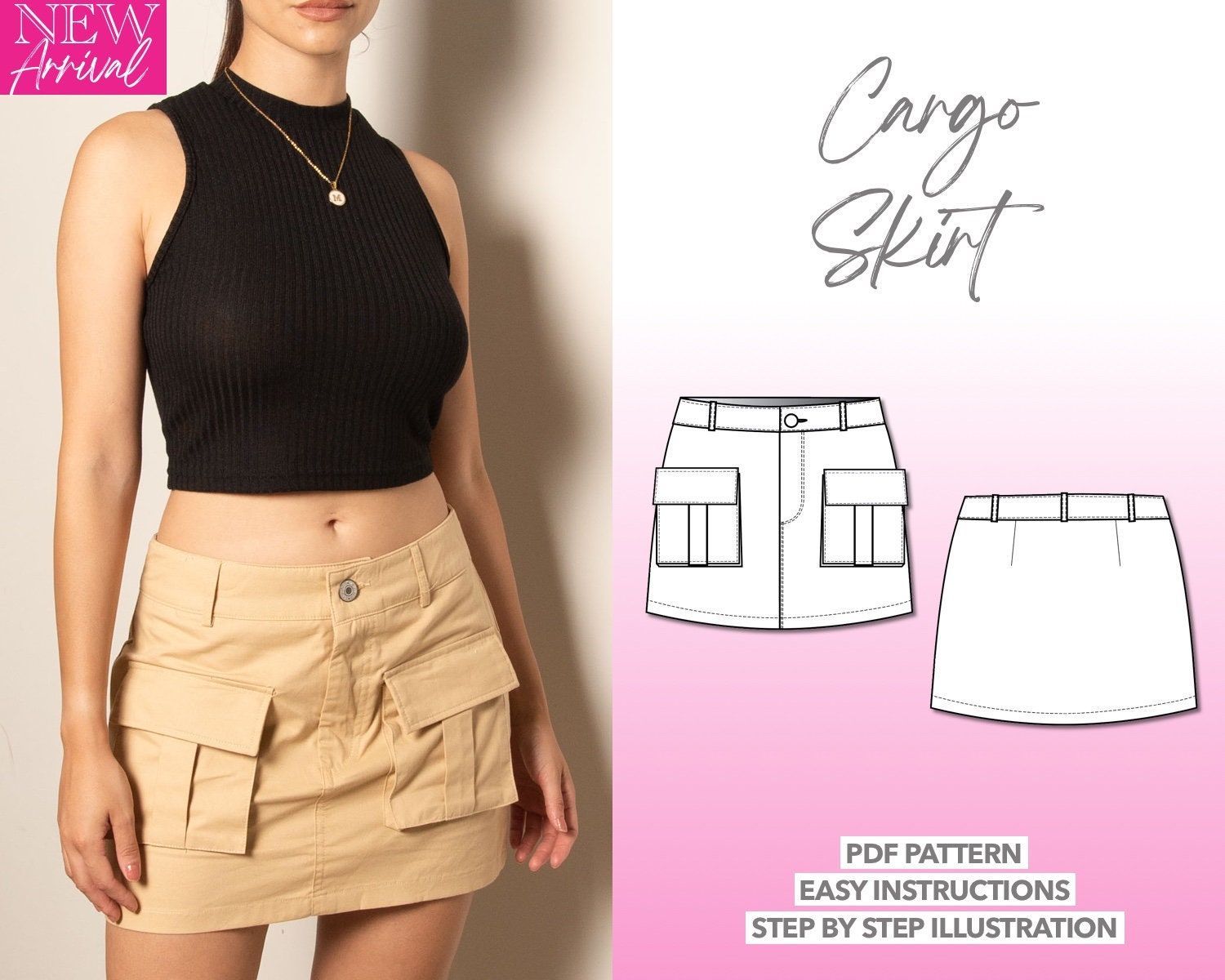 Cargo Skirt - Etsy