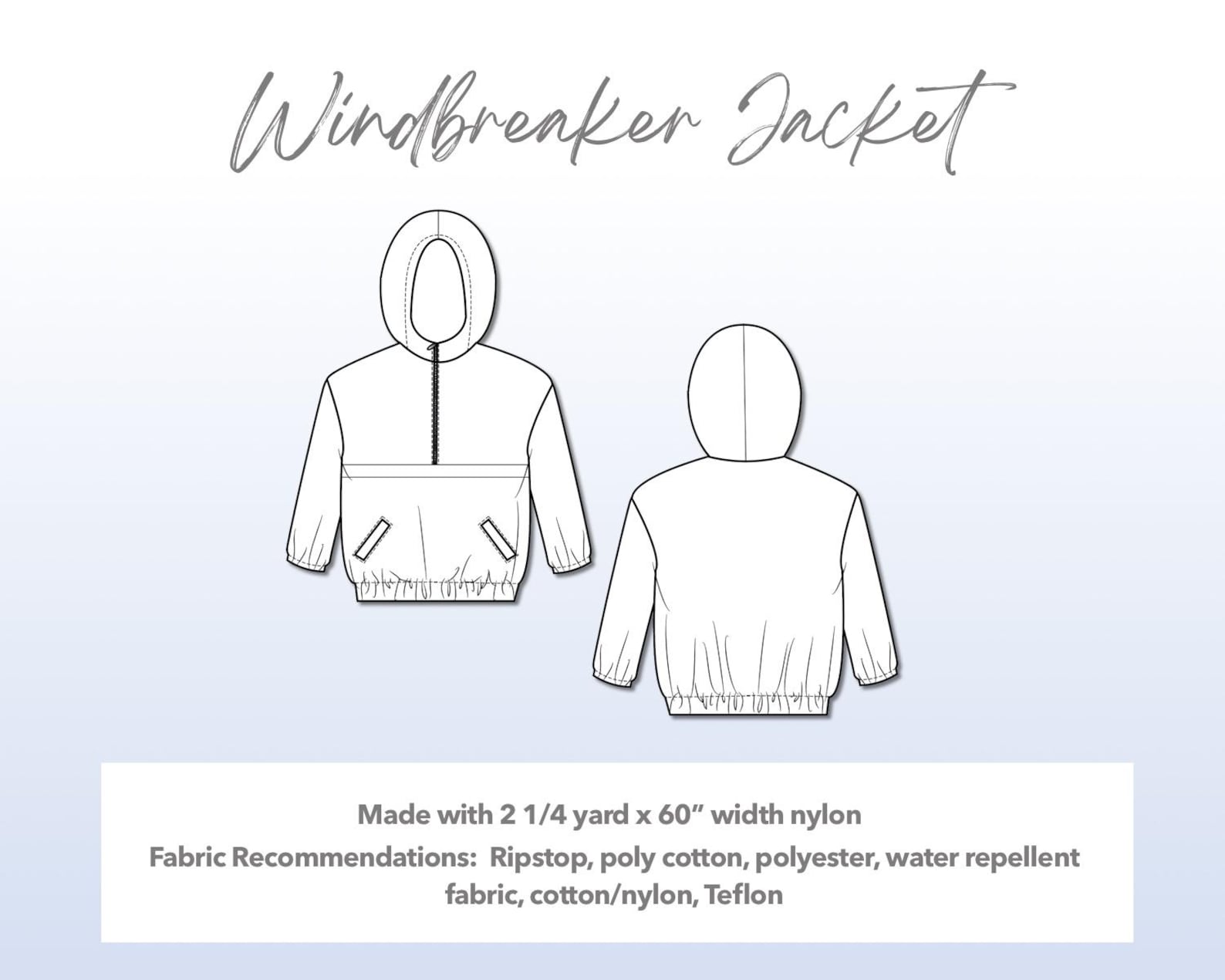 Shell Windbreaker Jacket Pattern Mens Windbreaker Jacket Sewing Pattern: PDF Download (S-XXL) + Bonus T ...