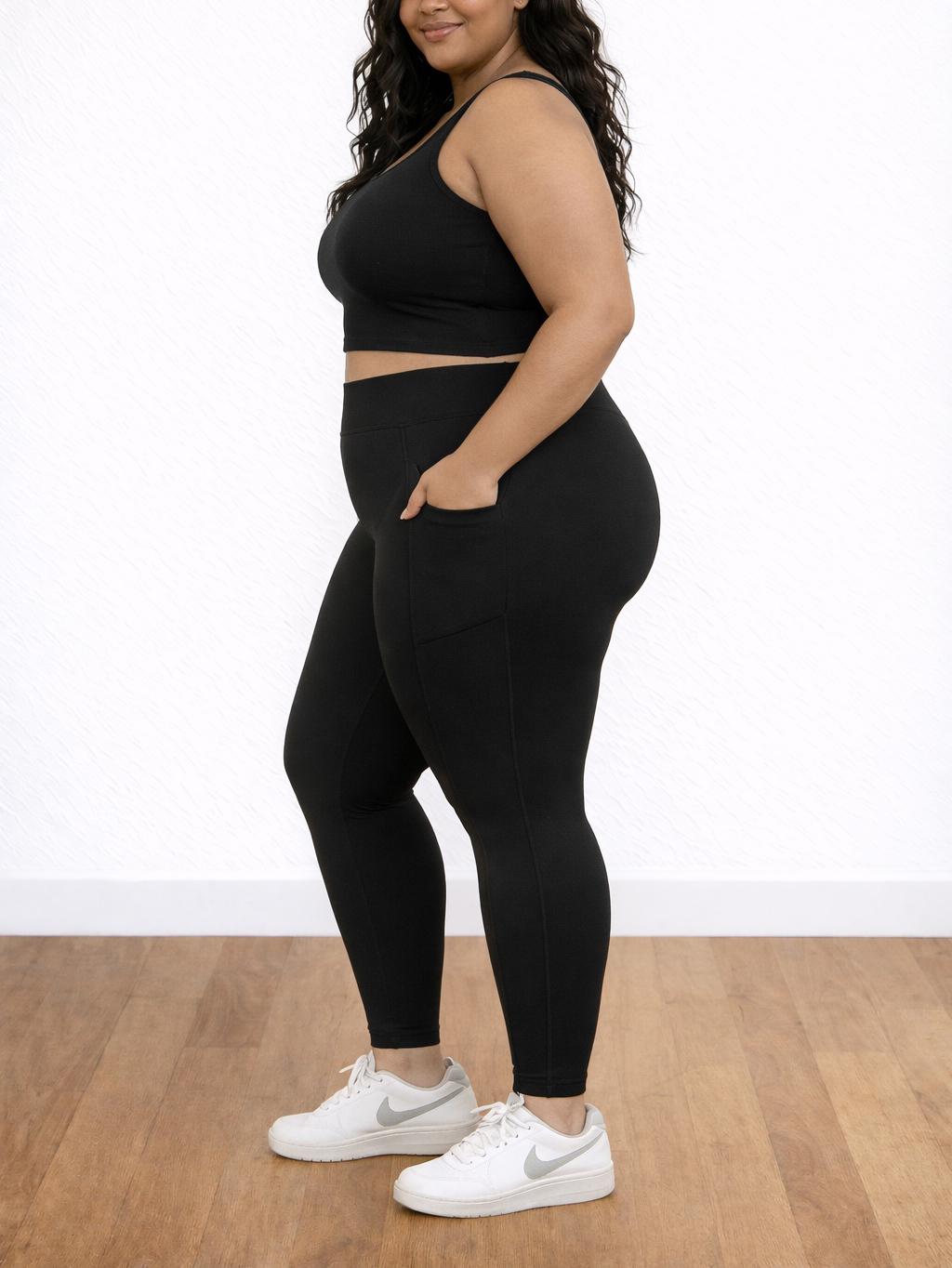 Plus Size Leggings Sewing Pattern With Pocket, Curvy Size Yoga