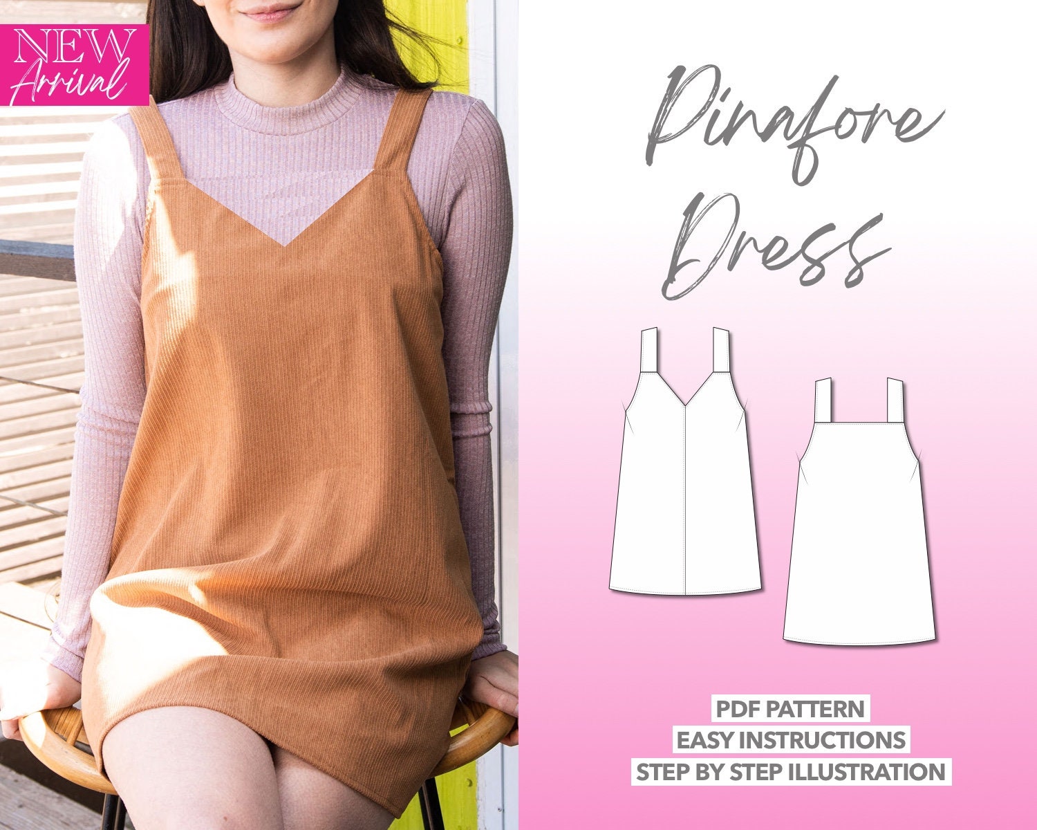 Dress Sewing Pattern Pinafore Dress Summer Pattern Autumn Etsy