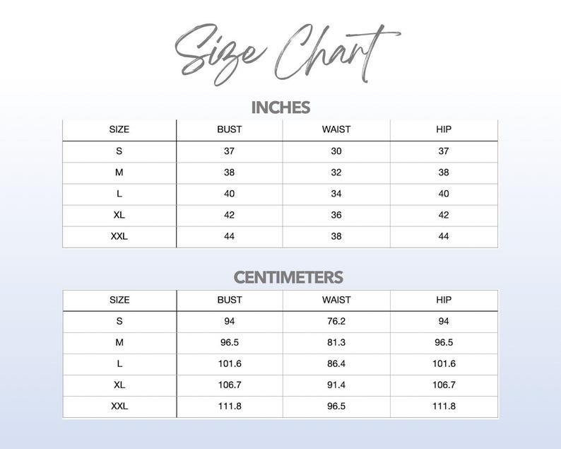 Patterns For Men size chart.