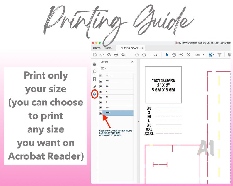Patterns For Less printing guide.