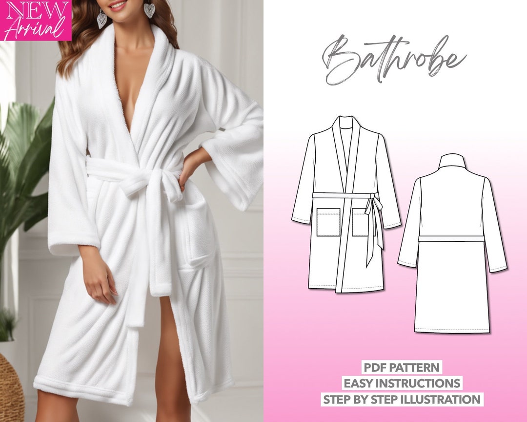 Robe Sewing Pattern Bathrobe PDF Pattern Cozy Bathrobe Sewing Pattern