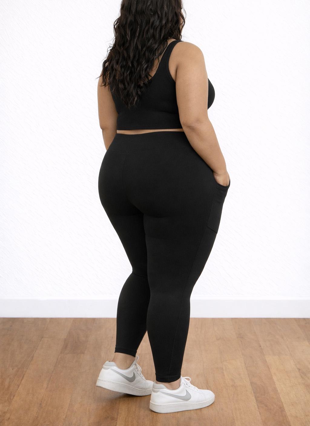 Plus Size Leggings Sewing Pattern 0XL-4XL: Pocket Yoga Pants (PDF