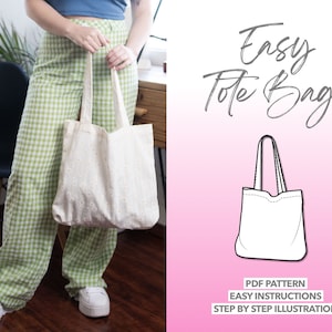 Classic Tote Bag pdf sewing pattern with easy instructions and step by step illustrations.