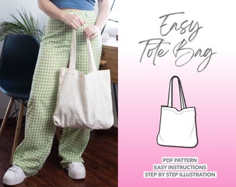 Tote Bag Sewing Pattern Bag PDF Pattern Classic Tote Bag Pattern Beginner PDF Bag Pattern Easy Sewing Pattern