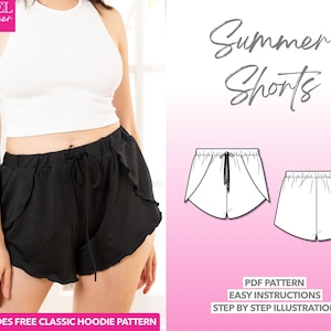 Shorts Sewing Pattern Summer Shorts PDF Pattern Women Shorts Sewing Pattern Loungewear Shorts Pattern Easy Pajama Shorts Sewing Pattern Cute