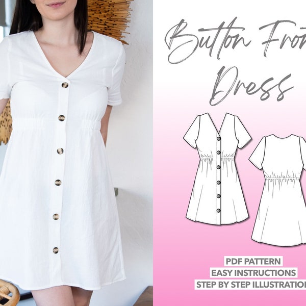 Button Front Dress - Etsy
