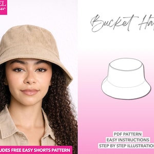 Trendy Bucket Hat Sewing Pattern: Reversible Design (PDF Pattern)