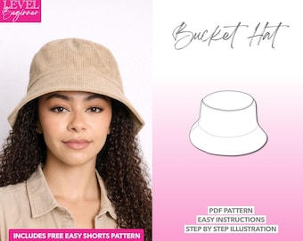 Trendy Bucket Hat Sewing Pattern: Reversible Design (PDF Pattern)