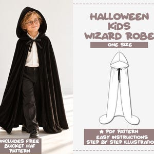 Kids Wizard Robe Sewing Pattern: Halloween Costume Cape (PDF Pattern)