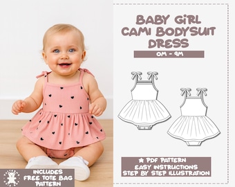 Patrón de costura para vestido de camisola para niña (patrón PDF)