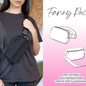 Fanny Pack Sewing Pattern Bag Sewing Pattern Cross Body Bag PDF Pattern Classic Fanny Pack Bag Pattern PDF Bag Pattern