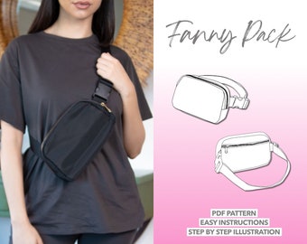 Fanny Pack Sewing Pattern Bag Sewing Pattern Cross Body Bag PDF Pattern Classic Fanny Pack Bag Pattern PDF Bag Pattern