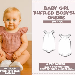 Baby Girl Ruffled Onesie Sewing Pattern (PDF Pattern)