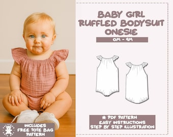 Baby Girl Ruffled Onesie Sewing Pattern (PDF Pattern)