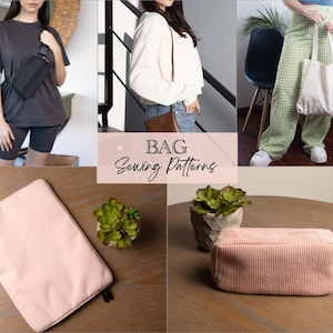 Bag Sewing Pattern Tote Bag PDF Pattern Fanny Pack Sewing Pattern Crossbody Bag Sewing Pattern Laptop Case Pattern Makeup Bag Sewing Pattern