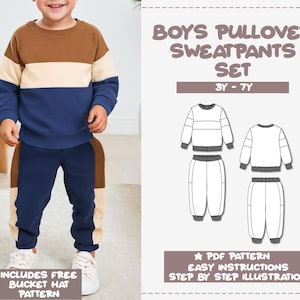 Boys Pullover Sweatpants Set Sewing Pattern (PDF Pattern)