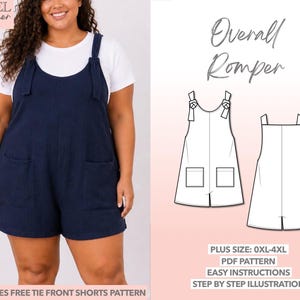 Romperpatroon voor grote maten, plus size kleding, curvy patroon, beginnersvriendelijk, overall romper, grote maten, damespatroon, onesie, gebreid romperpatroon