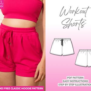 Shorts Sewing Pattern Gym Shorts Pattern Workout Shorts Sewing Pattern Women Shorts Sewing Pattern Summer Shorts PDF Pattern Cotton Shorts