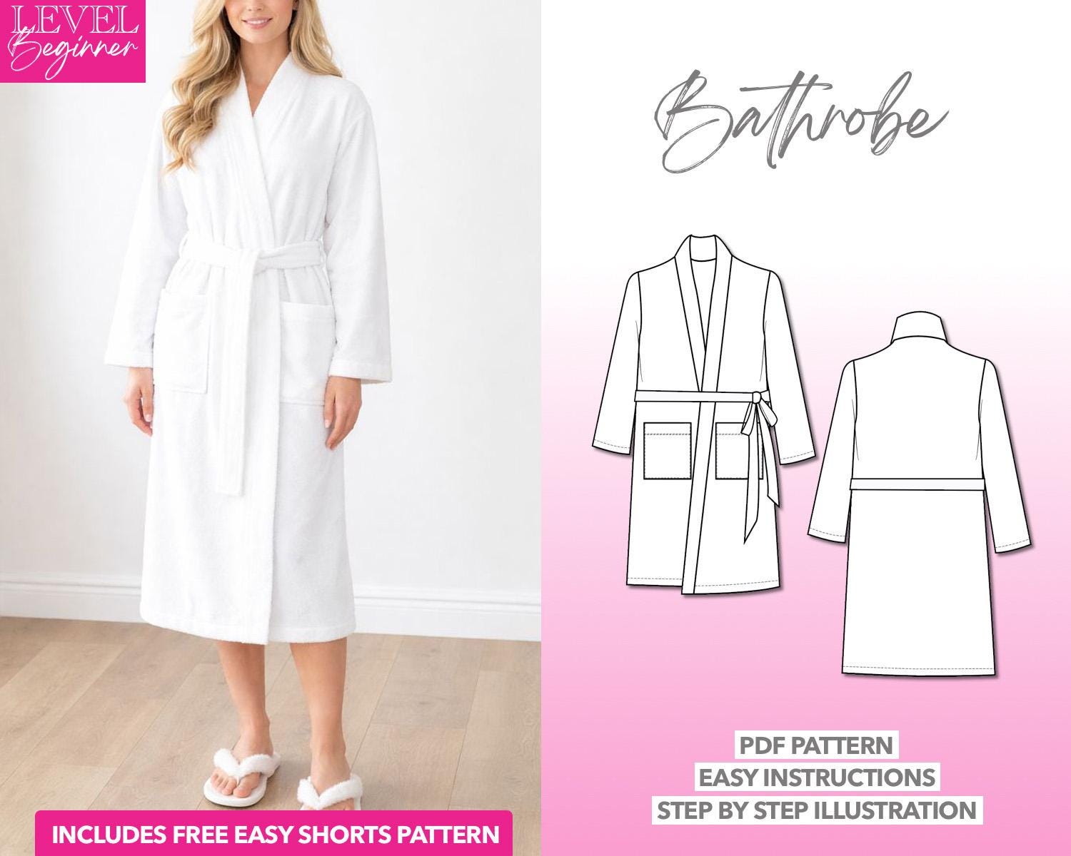 Bathrob Pattern Easy Bathrobe Sewing Pattern: Loungewear (PDF Pattern, XS-XXXL) - Etsy