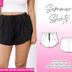 Lettuce Hem Shorts Sewing Pattern Easy Loungewear Sewing Summer Shorts PDF Pajama Shorts Pattern Airy Shorts Easygoing Shorts Chill Shorts