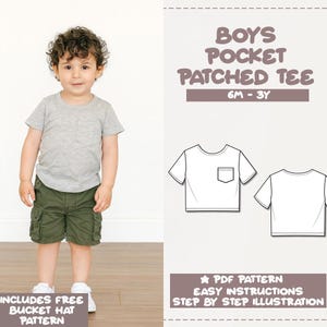 Boys Pocket Tee Sewing Pattern (PDF Pattern)