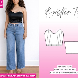 Patron de couture bustier : patron de corset PDF (XS-XXXL)