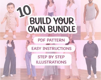 Custom PDF Sewing Pattern Bundle: Women's, Men's & Kids' Styles (Digital Download)