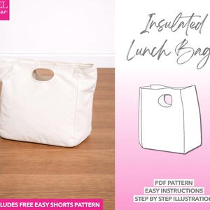 Insulated Lunch Bag Sewing Pattern (PDF Download)