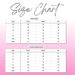 Patterns For Less size chart.
