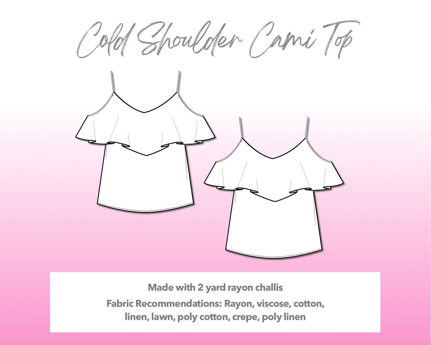 Top Sewing Pattern Cold Shoulder Cami Top Pattern Women Top Sewing Pattern Camisole PDF Pattern off Shoulder Top Pattern Cold Shoulder Top Etsy UK