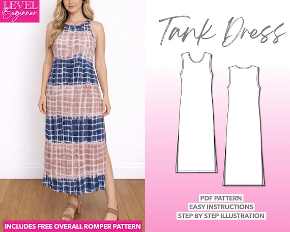 Split Hem Tank Dress Sewing Pattern (PDF), XS-XXXL - Etsy Split Hem Tank Dress Sewing Pattern (PDF), XS-XXXL - Etsy