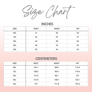 Patterns For Plus Size Women size chart.