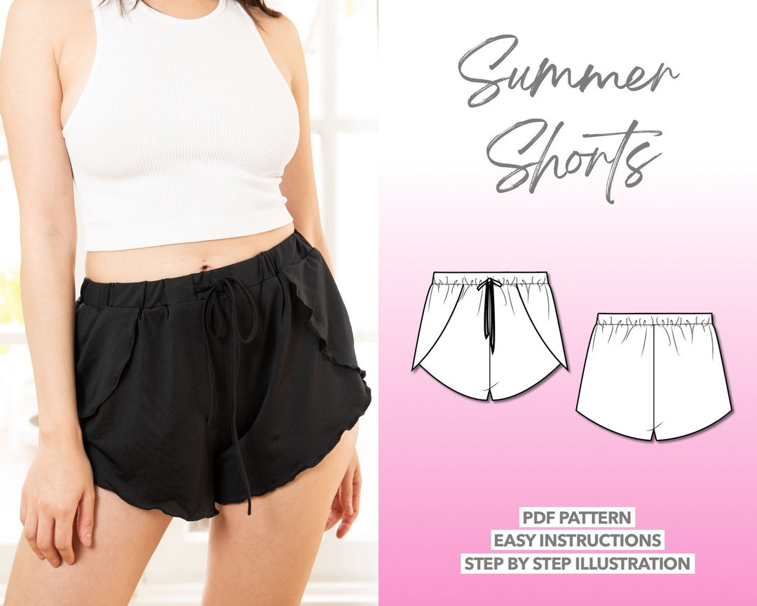 Shorts Sewing Pattern Summer Shorts PDF Pattern Women Shorts Sewing