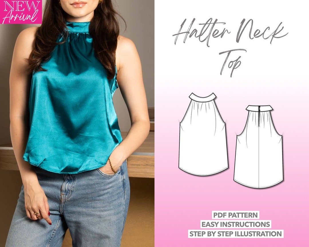 Top Sewing Pattern Halter Neck Top Pattern Women Top Sewing Pattern Blouse PDF Pattern