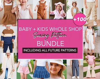 Kids Sewing Pattern Bundle: 130+ Designs, 0M-12Y (PDF Pattern)