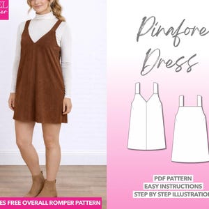 Pinafore Dress Sewing Pattern: Easy PDF Download (XS-XXXL)