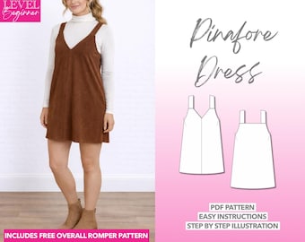 Latzhose Kleid Schnittmuster: Easy PDF Download (XS-XXXL)