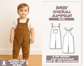 Baby Overall Jumpsuit Sewing Pattern 6M-3Y (PDF Pattern)