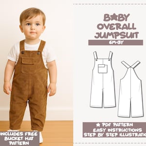 Wykrój na kombinezon niemowlęcy 6 M-3Y (wykrój PDF)