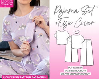 Pajama Set Sewing Pattern: Sleepwear Loungewear (PDF Pattern XS-XXXL)