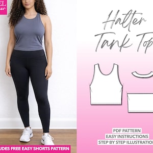 Halter Tank Sewing Pattern: Women's Sizes XS-XXXL (PDF Download)