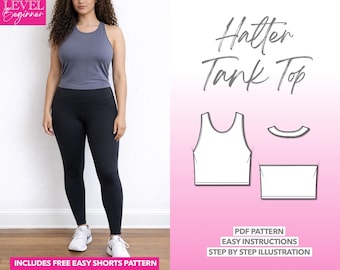 Halter Tank Sewing Pattern: Women's Sizes XS-XXXL (PDF Download)