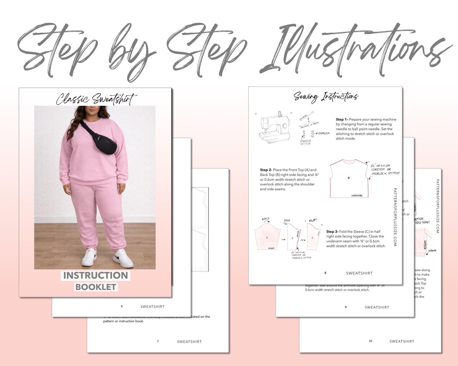 Plus Size Sweatshirt Sewing Pattern Easy Plus Clothing Pattern 